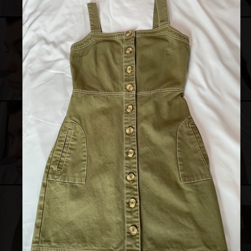 NWOT Clockhouse Dark Green Mini Dress - Picture 2 of 6